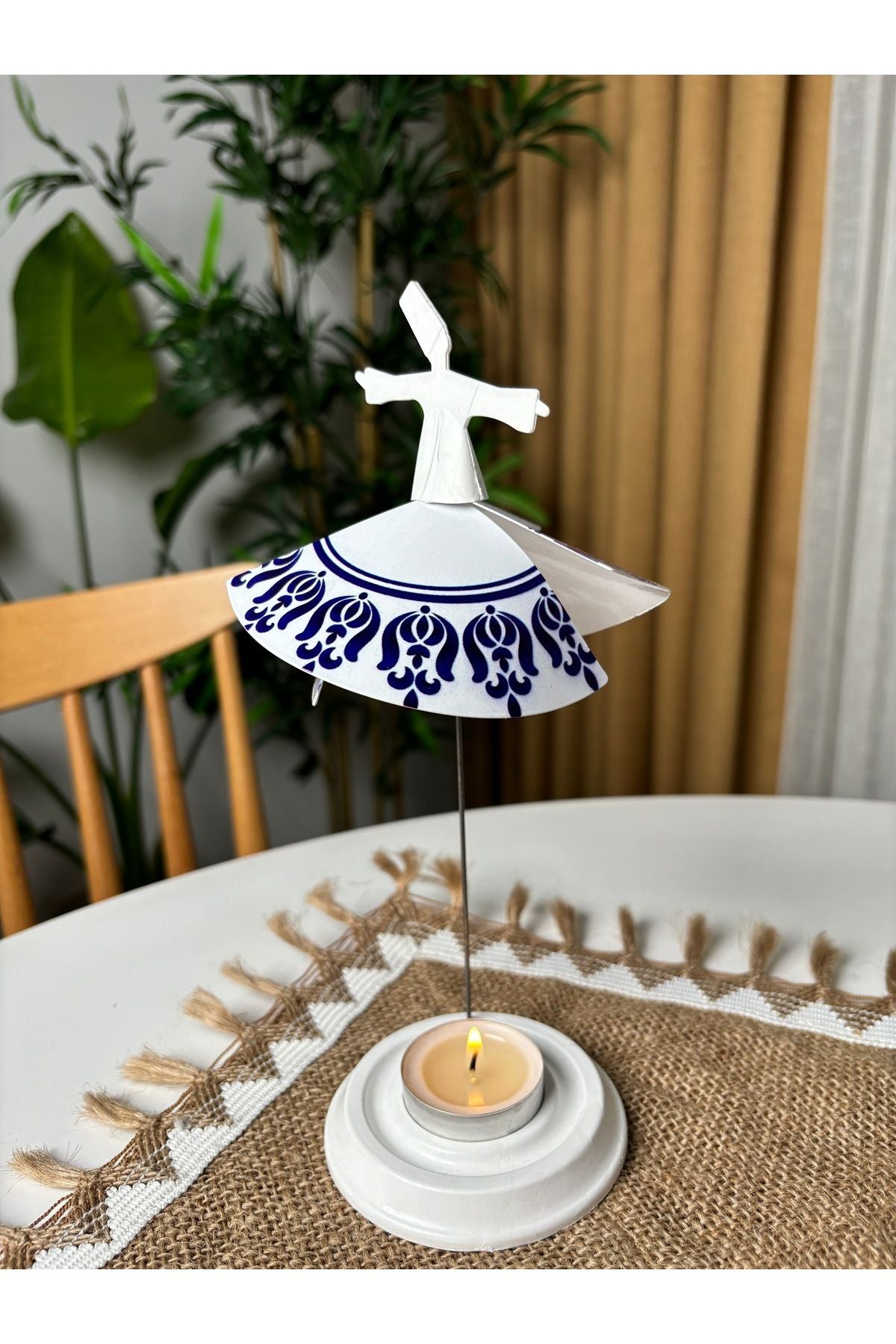 Mum Işığıyla Dönen Semazen - Dönen Mumluk - Isıyla Dönen Mumluk S12