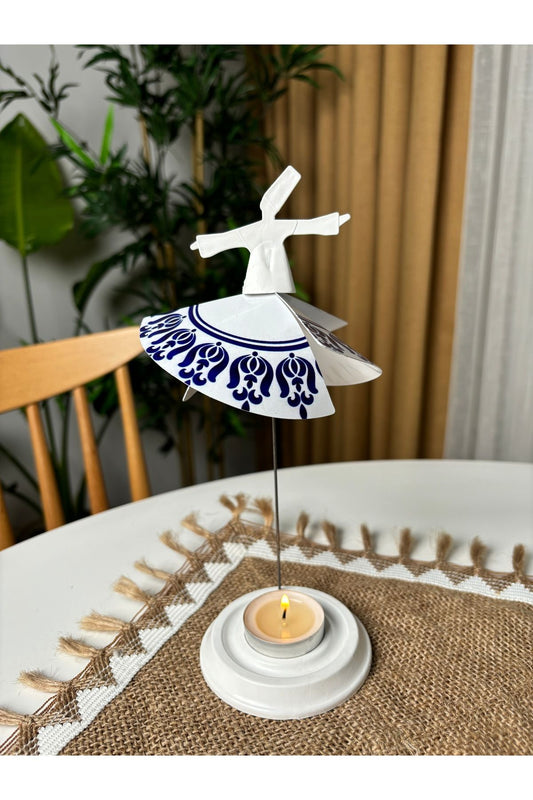 Mum Işığıyla Dönen Semazen - Dönen Mumluk - Isıyla Dönen Mumluk S12