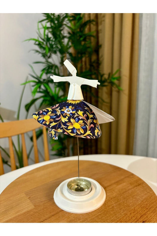 Mum Işığıyla Dönen Semazen - Dönen Mumluk - Safir