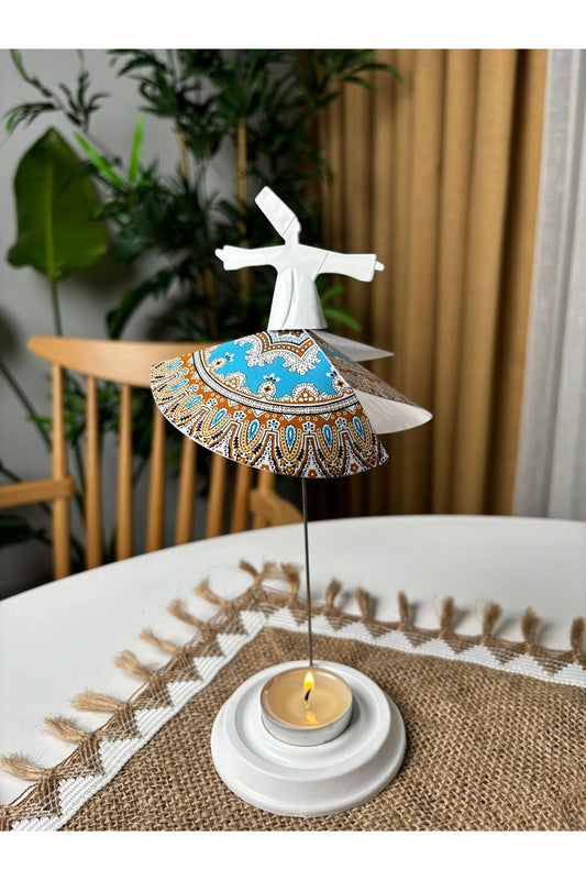 Mum Işığıyla Dönen Semazen - Dönen Mumluk - Isıyla Dönen Mumluk S15