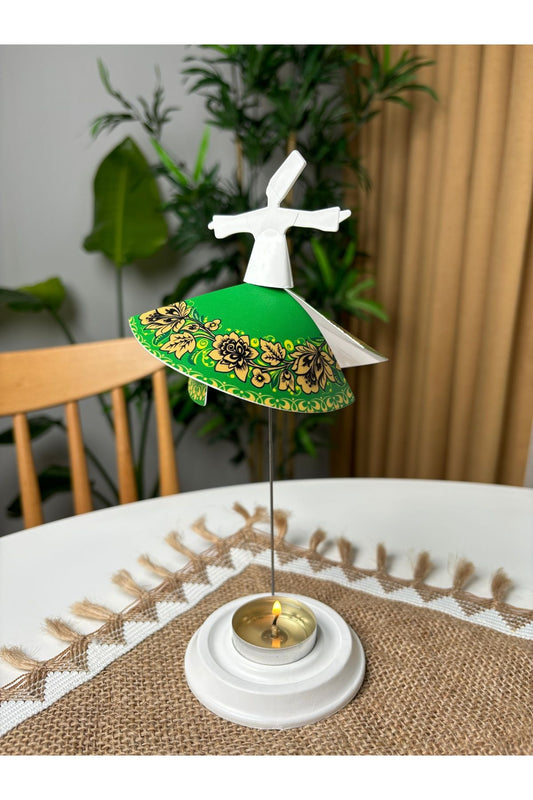 Mum Işığıyla Dönen Semazen - Dönen Mumluk - Isıyla Dönen Mumluk S19