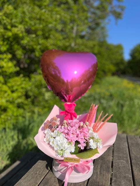 Pink Love Kutuda Ortanca Aranjman