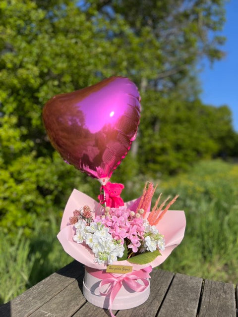 Pink Love Kutuda Ortanca Aranjman