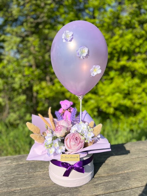 Purple Rose Kutuda Mor Gül Aranjman