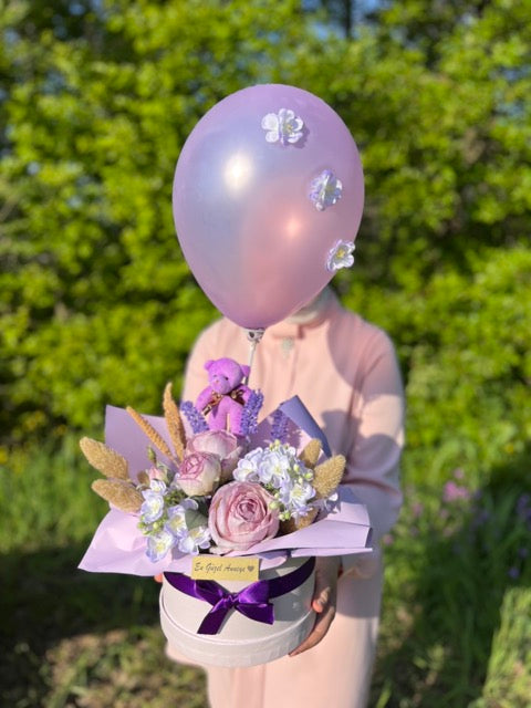 Purple Rose Kutuda Mor Gül Aranjman