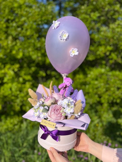 Purple Rose Kutuda Mor Gül Aranjman