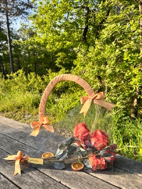 Şeffaf Çantada Turuncu Güller