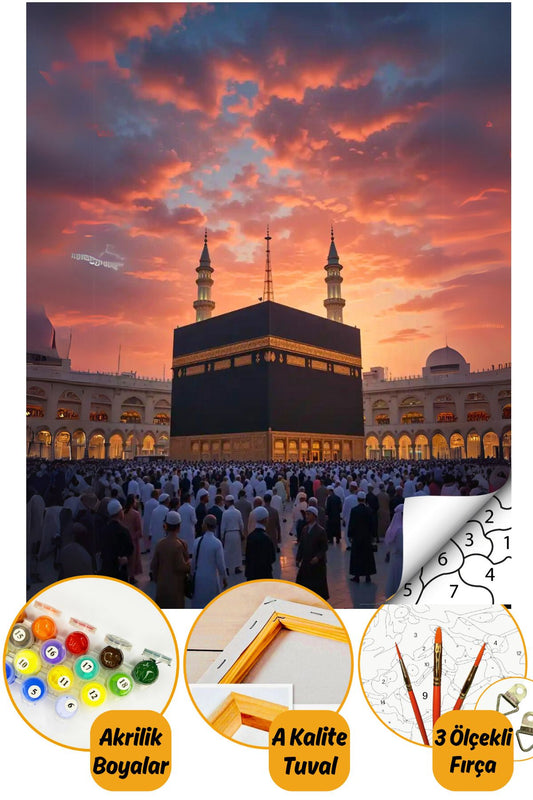 Sayılarla Boyama Numaralı Tuval Seti Fırça Boya Dahil 40x50cm - Kabe Tasavvuf