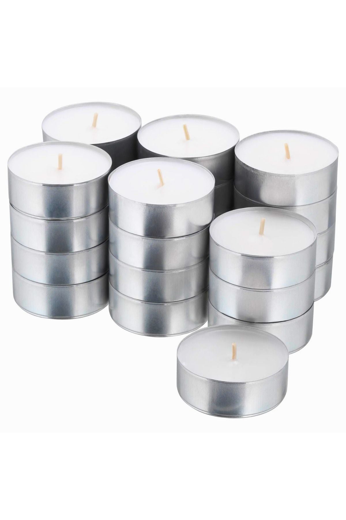 10 Adet Tealight Mum Beyaz Tea Light Kokusuz Mum 4 Saat Ömürlü