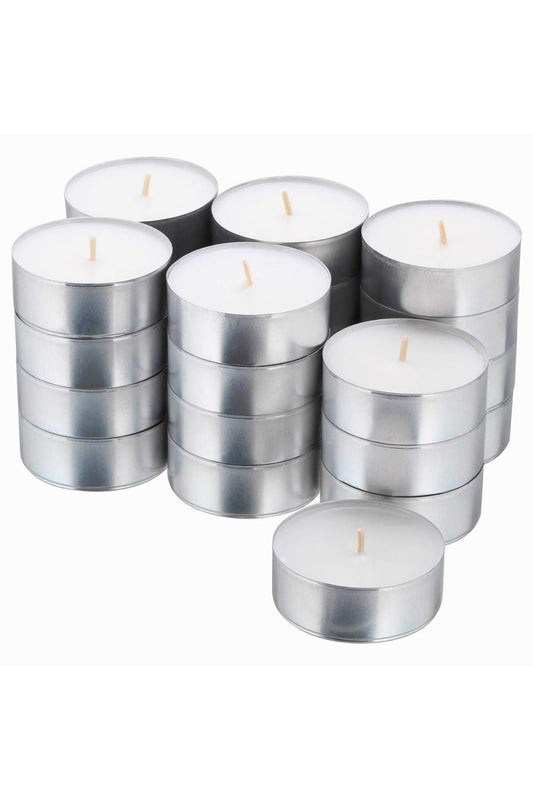 10 Adet Tealight Mum Beyaz Tea Light Kokusuz Mum 4 Saat Ömürlü
