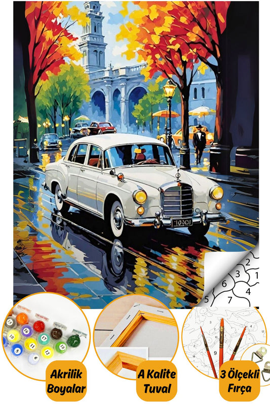 Sayılarla Boyama Numaralı Tuval Seti Fırça Boya Dahil 40x50cm Manzara TL044