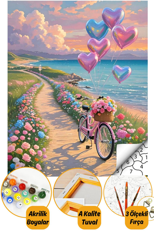 Sayılarla Boyama Numaralı Tuval Seti Fırça Boya Dahil 40x50cm Manzara TL051