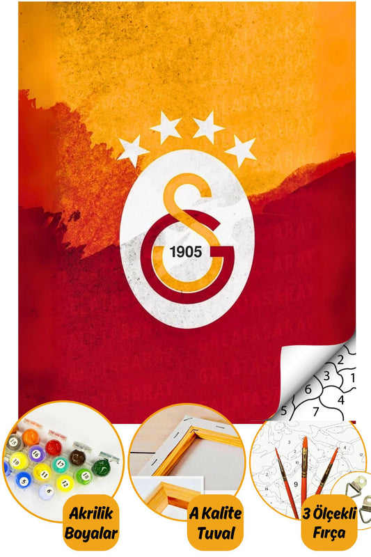 Sayılarla Boyama Numaralı Tuval Seti Fırça Boya Dahil 40x50cm - Cimbombom