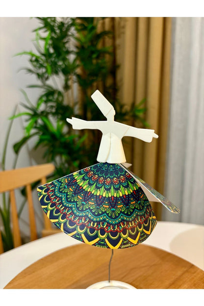 Mum Işığıyla Dönen Semazen - Dönen Mumluk - Mercan