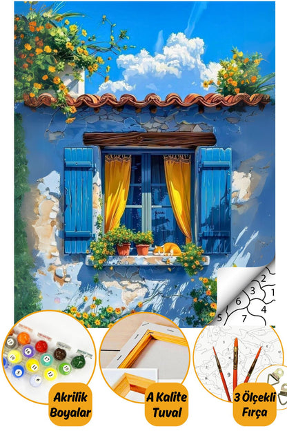 Sayılarla Boyama Numaralı Tuval Seti Fırça Boya Dahil 40x50cm Manzara TL022