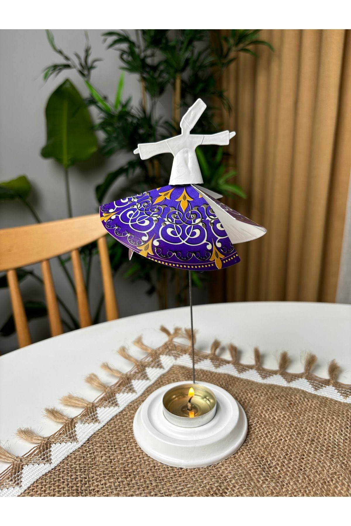 Mum Işığıyla Dönen Semazen - Dönen Mumluk - Isıyla Dönen Mumluk S21
