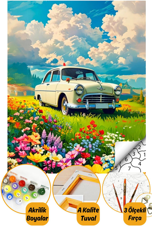 Sayılarla Boyama Numaralı Tuval Seti Fırça Boya Dahil 40x50cm Manzara TL043