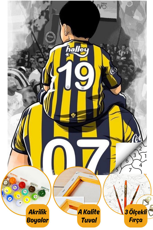 Sayılarla Boyama Numaralı Tuval Seti Fırça Boya Dahil 40x50cm - Sarı Kanarya