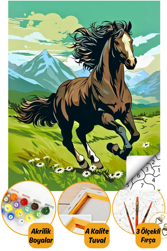 Sayılarla Boyama Numaralı Tuval Seti Fırça Boya Dahil 40x50cm Manzara TL041