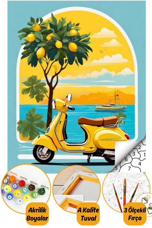 Sayılarla Boyama Numaralı Tuval Seti Fırça Boya Dahil 40x50cm Manzara TL045