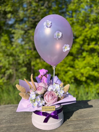 Purple Rose Kutuda Mor Gül Aranjman