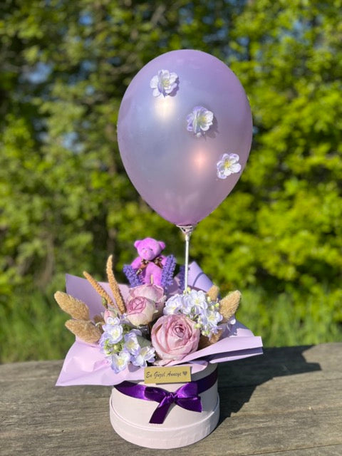 Purple Rose Kutuda Mor Gül Aranjman